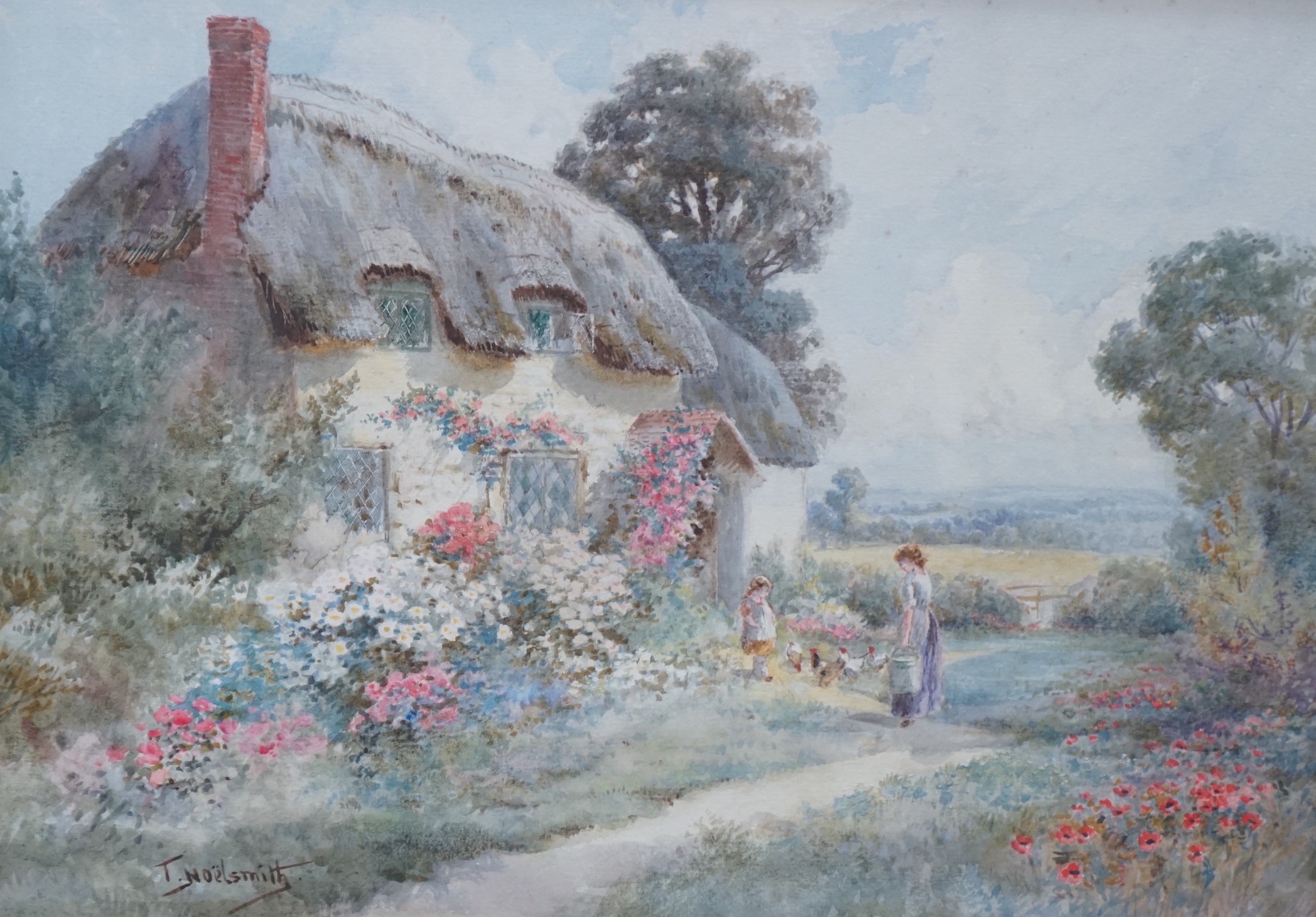 Thomas Noel Smith (1840-1900), pair of watercolours, Vernbury, Kent and Grinstead, Surrey, signed and titled, 25 x 35cm